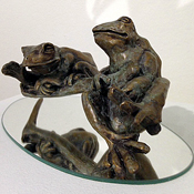 Marnie Sinclair Bronze Frogs on Mirror